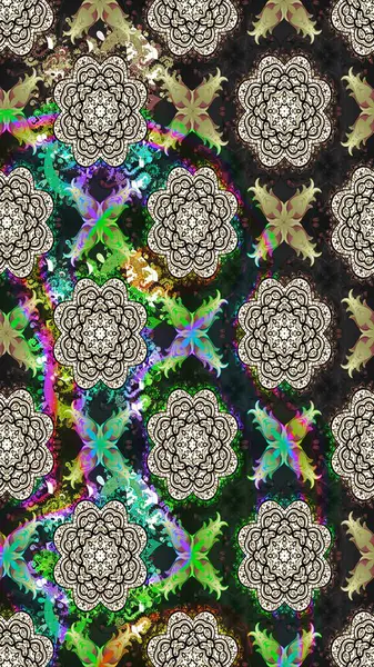 Çiçek buketleriyle klasik bir eskiz şekli. Raster illüstrasyonu. Gri renklerde.