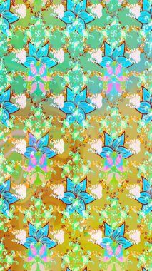 Çiçek deseni duvar kağıdı, desen dolguları ve web sayfası arka planı için kullanılabilir. Şekil verilmiş çiçeklerle eskiz deseni. Süslü zentangle çizim dokusu, soyut çiçeklerle süslenmiş..