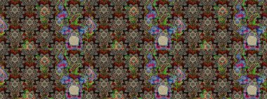 Flower eskiz arka planı. Şatafatlı bahar bahçesi dokusu. Çiçek deseni. Raster illüstrasyonu.