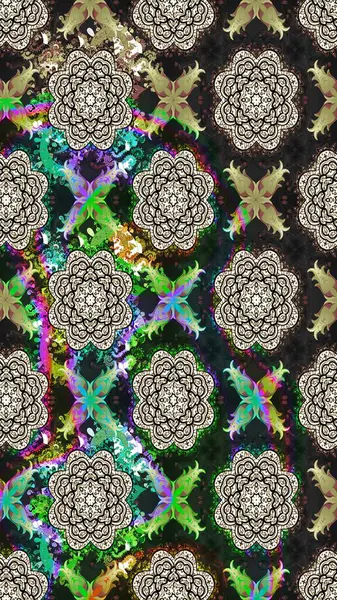 Çiçek buketleriyle klasik bir eskiz şekli. Raster illüstrasyonu. Gri renklerde.