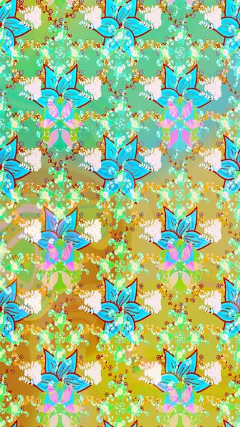 Çiçek deseni duvar kağıdı, desen dolguları ve web sayfası arka planı için kullanılabilir. Şekil verilmiş çiçeklerle eskiz deseni. Süslü zentangle çizim dokusu, soyut çiçeklerle süslenmiş..