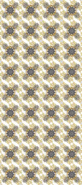 Parlak dantel, stilize çiçekler, şal desenli. Raster. Kusursuz altın desenli bukleler. Doğulu arabeskler. Hassas altın desen. Tarafsız, gri ve bej renklerde altın elementlerle kusursuz desen.