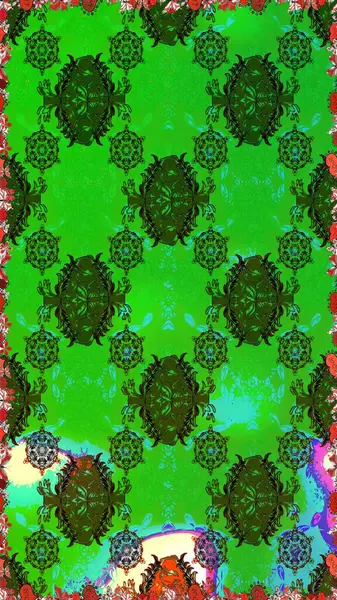 Küçük çiçekli basit, dikişsiz desen. Yeşil ve gri renkli şirin çiçekler. Moda baskısı, albüm, ambalaj kağıdı ve duvar kağıdı için zarif dekoratif süslemeler. Raster illüstrasyonu.