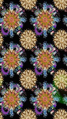 Ağaç dallı bahar çiçekleriyle desen, çiçek siluetiyle siyah renkler. Raster deseni.