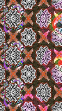 El çizimi çiçek çizimi deseni (fayans). Şirin çiçekli, desenli, gri renkli bir eskiz deseni. Tekstil için suluboya çizim deseni.