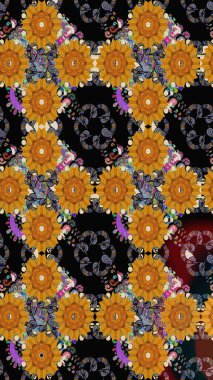 Çiçekli çiçek deseni, suluboya. Raster deseni. Küçük çiçekte güzel bir çiçek deseni..