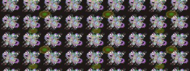 Renkli Bahar Teması eskiz kalıbı. Raster. Düz Çiçek Elementleri Tasarımı.