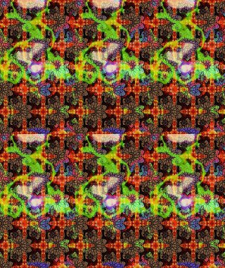 Raster illüstrasyonu. Kahverengi renklerde. Kahverengi renkte kahverengi papatya deseni.