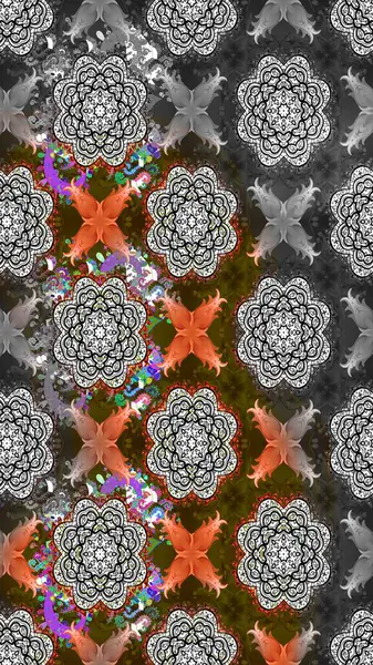 Raster çiçek desenleri çiziyor. Vadinin gri renkli çiçekleri.