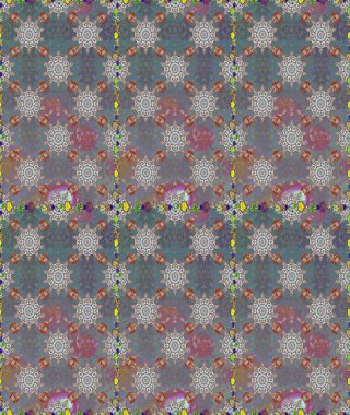 Kusursuz çiçek deseni. Gri ve nötr renklerde Asya tekstil tarzında. Raster illüstrasyonu.