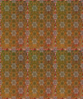 Raster illüstrasyonu. Şirin çiçekli kusursuz desen ve kahverengi ve bej renkli yapraklar, suluboya çiçek deseni, duvar kağıdı, kart veya kumaş için fayanslı.