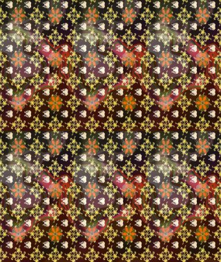 Renkli Bahar Teması eskiz kalıbı. Kahverengi renkli çiçekler. Düz Çiçek Elementleri Tasarım Raster illüstrasyonu. Çiçek eskiz kalıbı geçmişi.