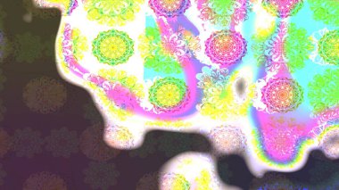 Çiçekli karalama şeklinde Raster çiçek deseni. Nazik, sevimli çiçek arkaplanı. Kahverengi renkte çiçekler.