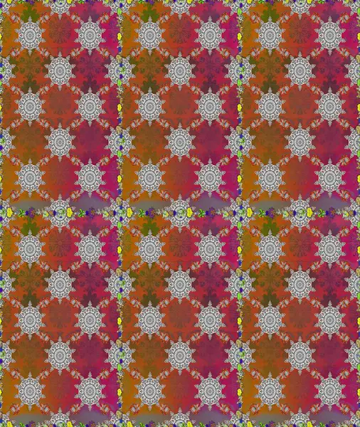 Çiçeksiz desenlerin resmi. Vadinin çiçekleri kahverengi renklerde.