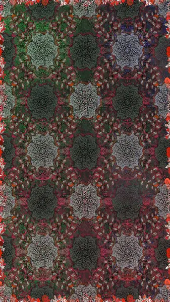 Tropik, dikişsiz çiçek deseni. Raster illüstrasyonu. Gri ve kahverengi renkte çiçekler.