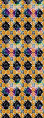 Raster illüstrasyonu. Suluboya çiçekli çiçek deseni. Sarı renkli güzel tekstil..