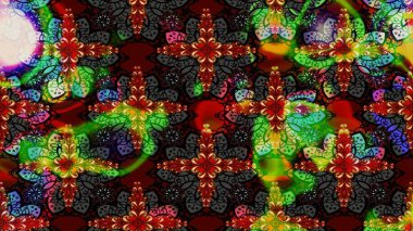 Çiçek desenli çizim. Asya tekstil tarzında. Raster illüstrasyonu. Renkli Bahar Teması eskiz kalıbı. Düz Çiçek Elementleri Tasarımı. Güzel kumaş deseni.