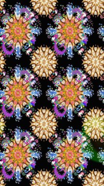 Çiçekli karalama şeklinde Raster çiçek deseni. Nazik, sevimli çiçek arkaplanı. Siyah renkte çiçekler.