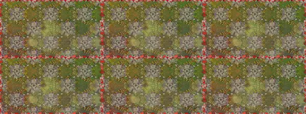 Kusursuz Renksiz Bahar Temalı Kusursuz Arkaplan. Kahverengi ve yeşil renkli çiçekler. Düz Çiçek Elementleri Tasarımı. Sevimli çiçek raster deseni.