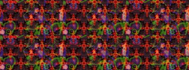 Küçük çiçekteki sevimli çiçek deseni. Raster illüstrasyonu. Siyah renkte çiçekler.