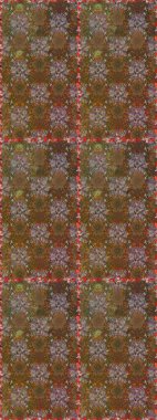 Raster illüstrasyonu. Eski moda arka plan. Güzel, parlak, pürüzsüz kumaş, tuval. Çiçek çelengi. Şablon, pürüzsüz, çiçekli kenar. Kıvırcık, parlak örgü.