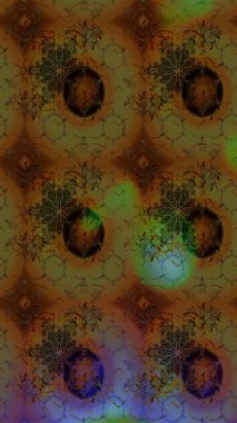 Raster illüstrasyonu. Küçük çiçekteki sevimli çiçek deseni. Kahverengi renklerde. Raster deseni. Soyut çiçek çizim kalıbı arkaplanı.