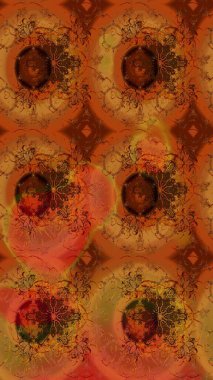 Raster çiçek desenli çiçek deseni, yapraklar, dekoratif elementler, sıçrama, lekeler, el çizimi kontur çizgileri ve Doodle çizim stili, grafik raster çizim çizimi.