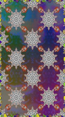 Düz Çiçek Elementleri Tasarımı. Güzel çiçek deseni. Gri ve kahverengi renkli çiçekler. Renkli Bahar Teması Kusursuz Arkaplan.