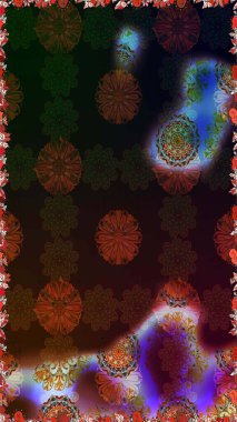 Raster - stok. Kahverengi ve gri çiçekli kusursuz desen, suluboya çiçek deseni, sevimli çiçek, duvar kağıdı, kart veya kumaş için fayanslı.