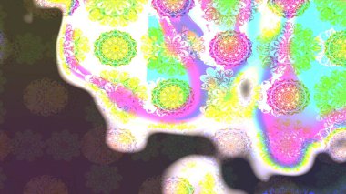 Çiçekli karalama şeklinde Raster çiçek deseni. Nazik, sevimli çiçek arkaplanı. Kahverengi renkte çiçekler.