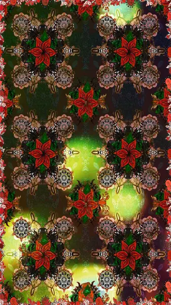 Renkli Bahar Temalı Kusursuz Arkaplan. Raster illüstrasyonu. Çiçekli, suluboya desenli kusursuz çiçek deseni. Düz Çiçek Elementleri Tasarımı. Kahverengi ve gri renkte çiçekler.