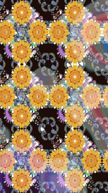 Fantezi çiçekli eskiz deseni, doğal duvar kağıdı, çiçek desenli kıvrım çizimi. Paisley el çizimi elementler. Ev dekoru.