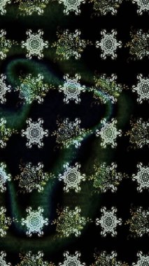 Ağaç dallı bahar çiçekleriyle desen, çiçek siluetiyle siyah renkler. Raster deseni.