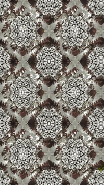 Gri renkli gri papatya deseni. Raster illüstrasyonu. Gri renklerde.