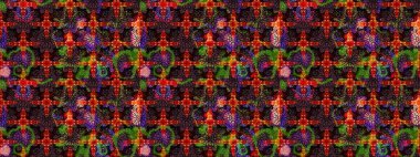 Küçük çiçekteki sevimli çiçek deseni. Raster illüstrasyonu. Siyah renkte çiçekler.