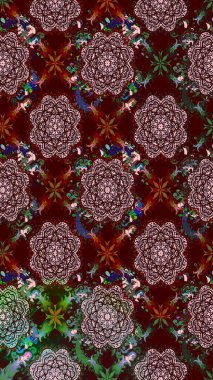 Soyut çiçek çizim kalıbı arka planı. Raster deseni. Raster illüstrasyonu. Kahverengi renklerde. Küçük çiçekte sevimli çiçek deseni var..