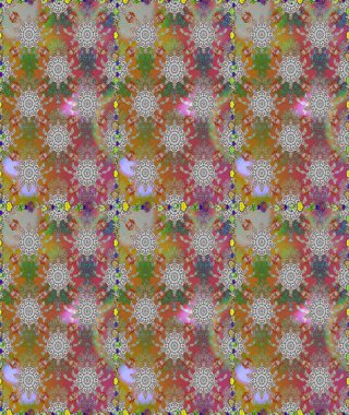 Raster illüstrasyonunda kusursuz çiçek deseni. Suluboya tarzında gri ve kahverengi renkte çiçekler.