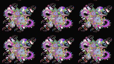 Çiçek desenli eskiz. Siyah renkli çiçekler. Tişört baskısı için çiçek boyama rasteriName.