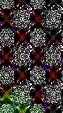 Soyut çiçek çizim kalıbı arka planı. Raster deseni. Raster illüstrasyonu. Siyah renklerde. Küçük çiçekte sevimli çiçek deseni var..