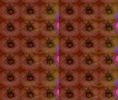 Suluboya, elle çizilmiş. Eskiz arkaplan modeli. Kahverengi üzerine çiçekler. Raster stoku.