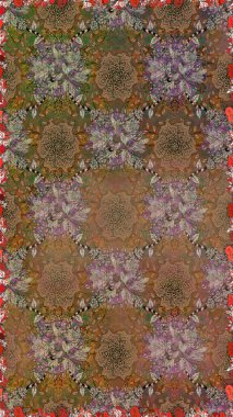 Süslü kumaş deseni. Raster deseni. Çiçekli, suluboya desenli kusursuz çiçek deseni.