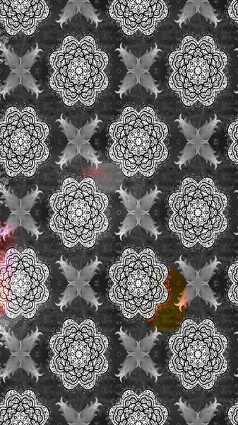 Çizim çiçek deseni duvar kâğıdı olarak kullanılabilir. Gri renkli çiçekler. Raster illüstrasyonu.