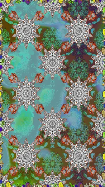 Mavi renkli şirin çiçek deseni. Raster Modaya uygun kumaş deseni. Düz Çiçek Elementleri Tasarımı. Renkli Bahar Teması Kusursuz Arkaplan.