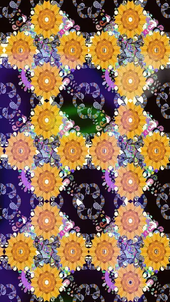 Raster suluboya çiçek deseni, narin çiçekler, sarı çiçekler, tebrik kartı şablonu. Raster Güzel kumaş deseni.