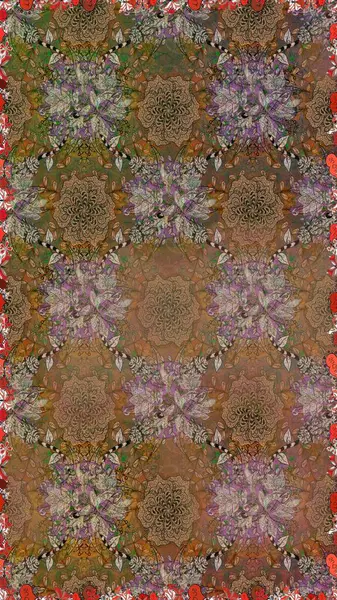 Süslü kumaş deseni. Raster deseni. Çiçekli, suluboya desenli kusursuz çiçek deseni.