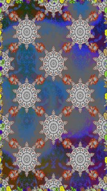 Çiçekli, kusursuz bir arkaplan. Çocuk stili. Renkli Bahar Temalı Kusursuz Arkaplan. Düz Çiçek Elementleri Tasarımı.