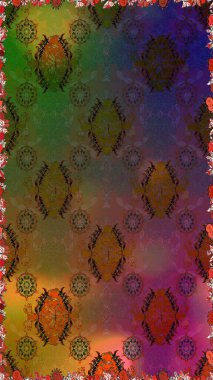 Çiçek deseni. Raster illüstrasyonu. Kusursuz Chichi kumaş deseni. Renkli Bahar Temalı Kusursuz Arkaplan. Düz Çiçek Elementleri Tasarımı.