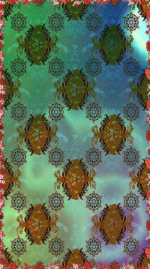 El yapımı çiçek ve bitki koleksiyonu. Şirin karalama çiçekleri olan kusursuz çiçek desenleri. Eskiz stili yeşil renkler. Raster illüstrasyonu. Raster illüstrasyonu.