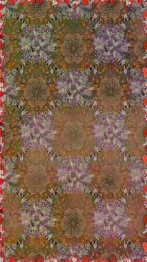 Süslü kumaş deseni. Raster deseni. Çiçekli, suluboya desenli kusursuz çiçek deseni.