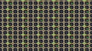 Raster Floral Illustration, Asyalı tekstil. Siyah renkli etnik çiçeklerle zarif eskiz deseni.